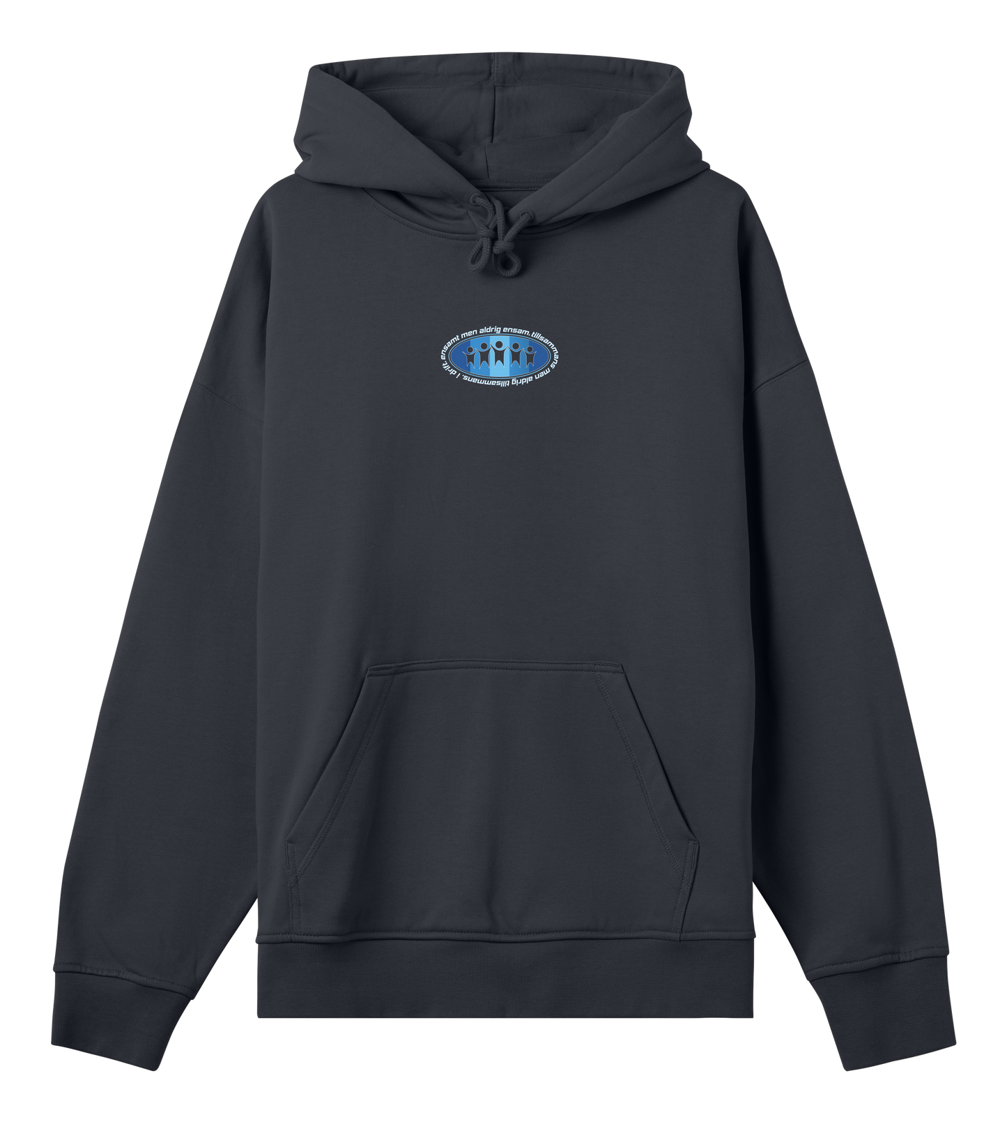 Ensamt men aldrig ensam HOODIE off black